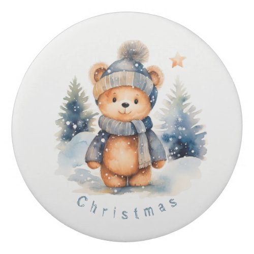 Teddy bear in the forest personalized eraser