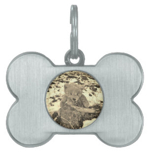 Bear shaped store dog tag