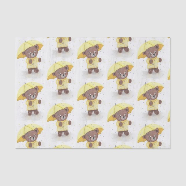 Teddy Bear in the Rain Tissue Paper (Front)