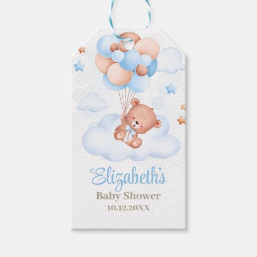 Teddy Bear in the Sky Baby Shower Gift Tags