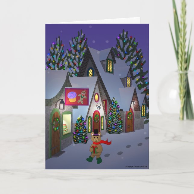 Teddy Bear in Town Card (Front)