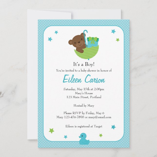 Teddy Bear Invitation (Front)