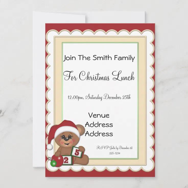 Teddy Bear Invitation Zazzle