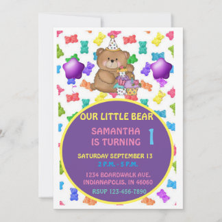 Teddy Bear Invitation | Kids invitation