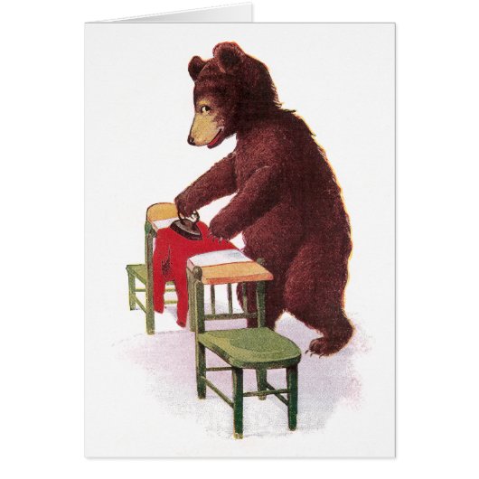 Teddy Bear Irons Clothes Cards (Front)