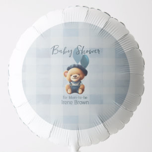 Teddy Bear Jean Baby Shower Blue Balloon
