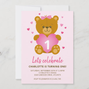Teddy Bear Kids Birthday Party Invitation