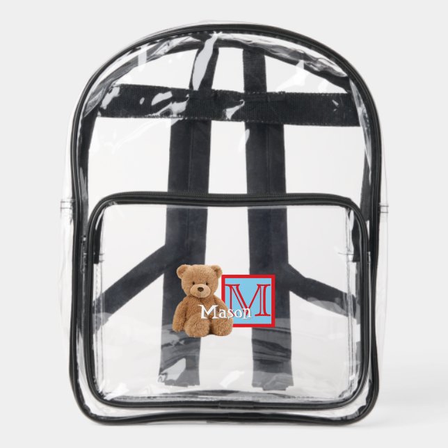 Teddy Bear Kid's Clear Stadium Bag (Front)