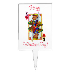 Teddy Bear King of Hearts Cake Topper