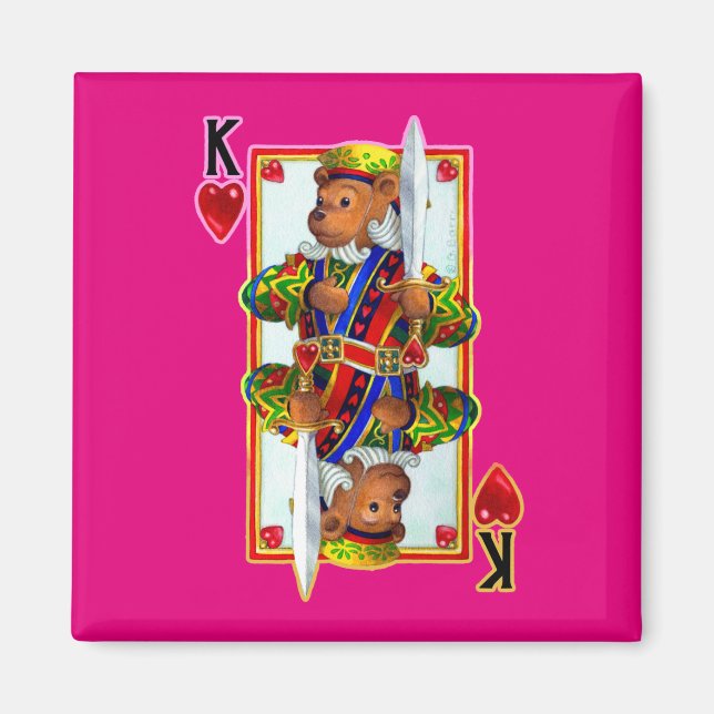 Teddy Bear King of Hearts Magnet (Front)