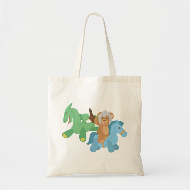 Teddy Bear Knight Tote Bag (Front)