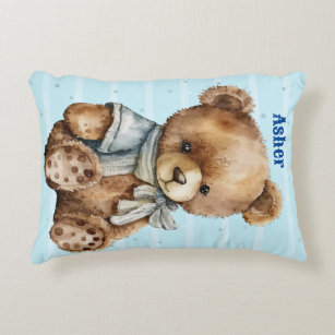 Teddy Bear large pillow, Personalization available Accent Pillow