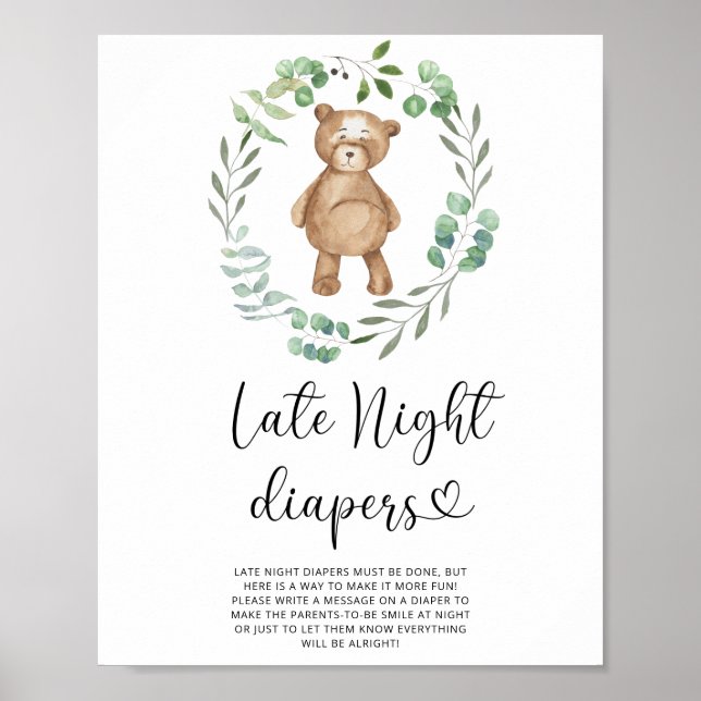 Teddy Bear \ Late night diapers game Poster (Front)