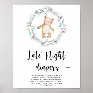 Teddy Bear \ Late night diapers game Poster