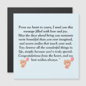 Teddy Bear Light Brown and Blue Boy Baby Shower In (Front/Back)