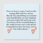 Teddy Bear Light Brown and Blue Boy Baby Shower In (Front)