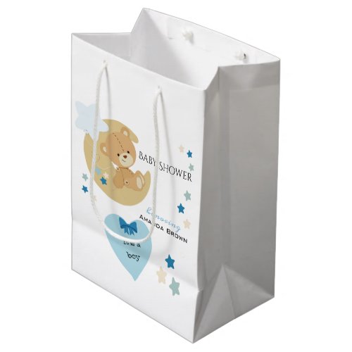 Teddy Bear Love Baby Boy Shower  Medium Gift Bag