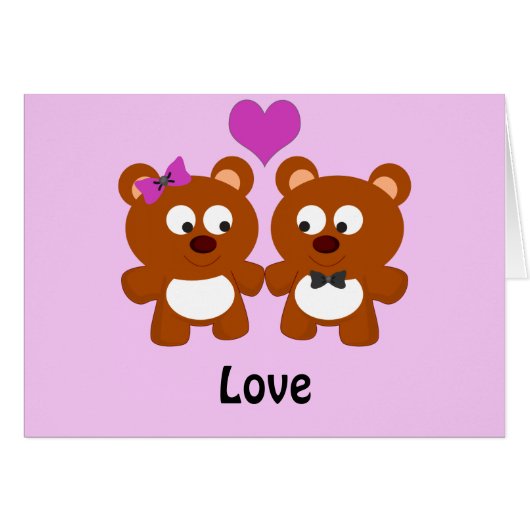 Teddy Bear Love Cards (Front Horizontal)