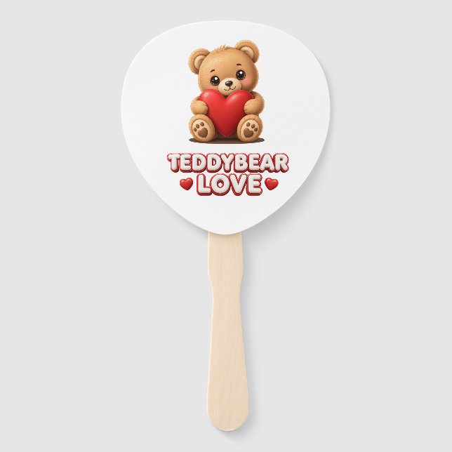 Teddy bear Love Hand Fan (Front)