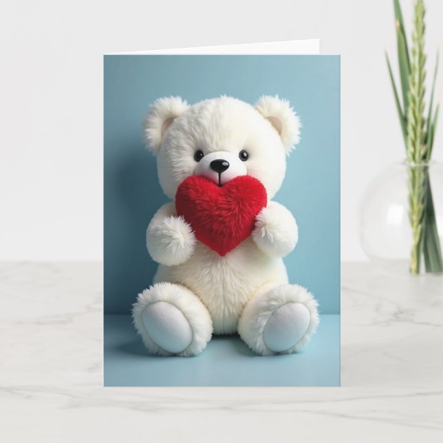 Teddy Bear Love Heart Card (Front)