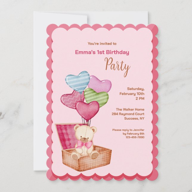 Teddy Bear Love Invitations (Front)