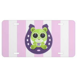 Teddy Bear - Lucky Green License Plate