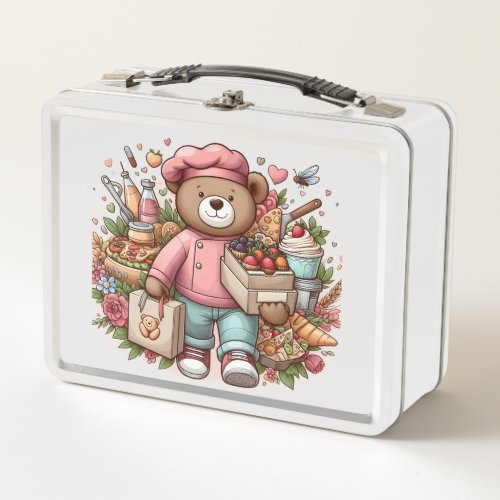 Teddy Bear Lunch Metal Lunch Box