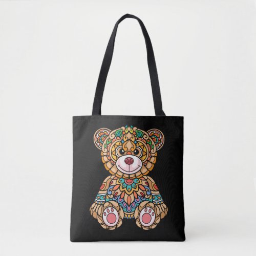 teddy_bear_mandala_arts_isolated tote bag