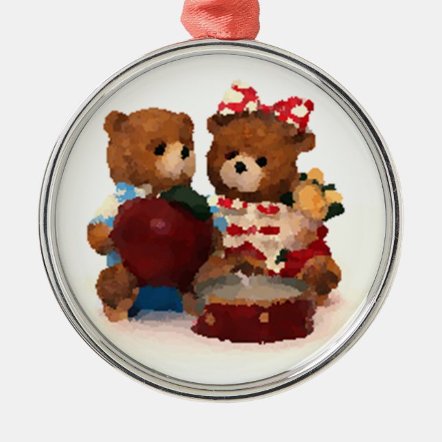 Teddy bear metal ornament (Front)
