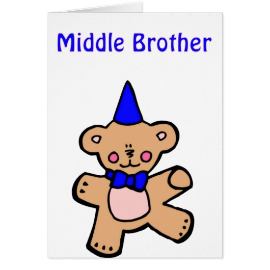 teddy bear middle brother cards (Front)