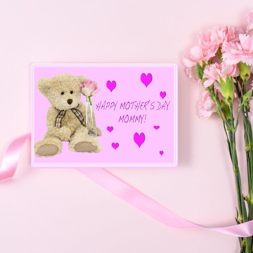 Teddy Bear Mommy Happy Mothers Day Greeting Card