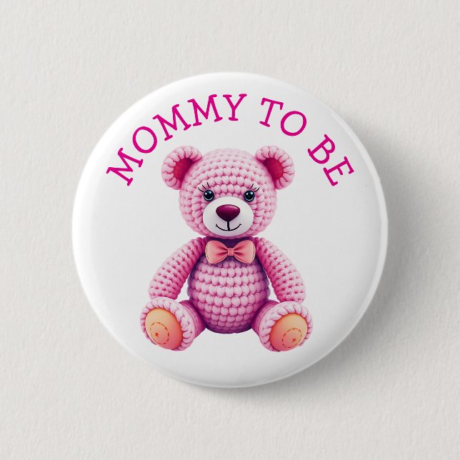 Teddy Bear  | Mommy to Be Baby Shower Button (Front)