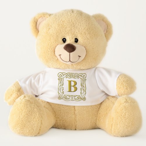 Teddy Bear _ Monogram B _ Celtic Dragon Frame