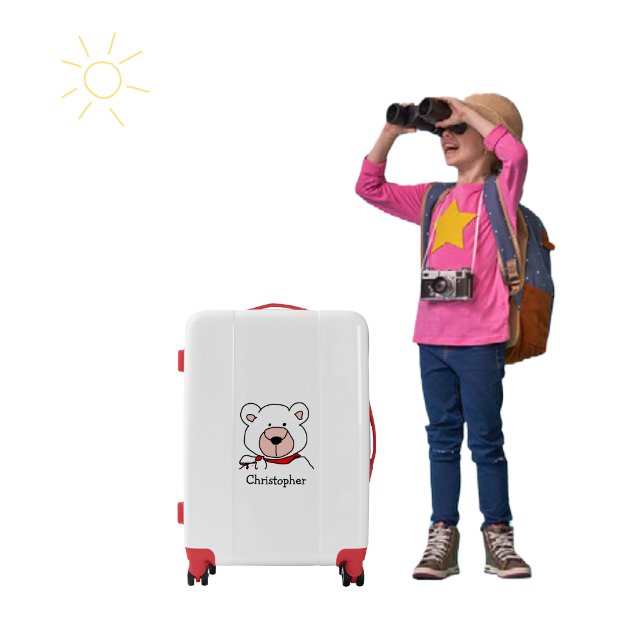Teddy Bear Monogrammed Kids Luggage (Creator Uploaded)