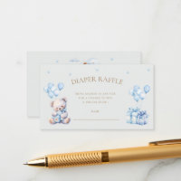Teddy Bear Moon Diaper Raffle Ticket