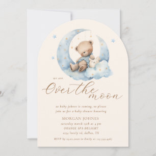 Teddy Bear Moon Over the Moon Baby Shower Invitation
