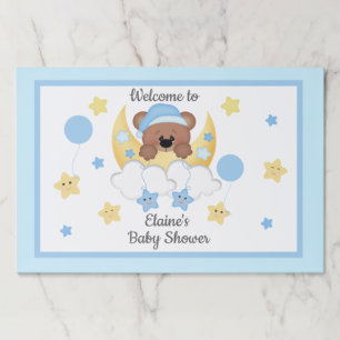 Teddy Bear Moon Stars Baby Boy Shower Place Mats