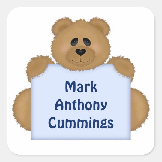 teddy bear name sticker