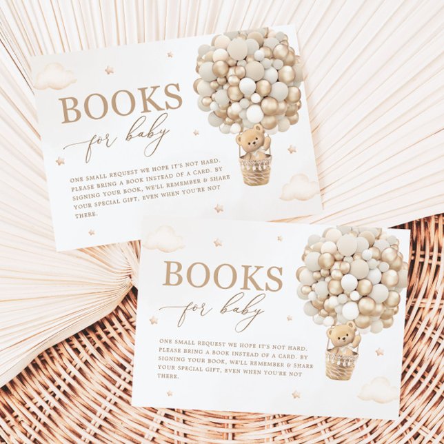 Teddy Bear Neutral Baby Shower Book Request Enclosure Card (Creator Uploaded)