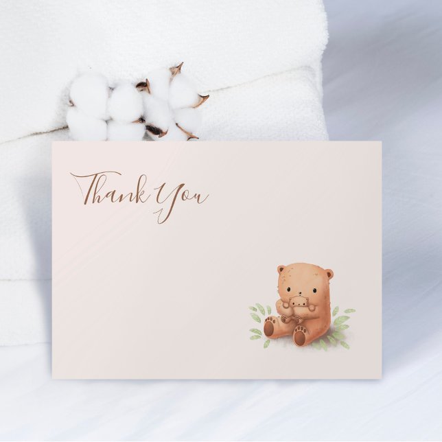 Teddy Bear Neutral Baby Shower Thank You Note Card (Creator Uploaded)