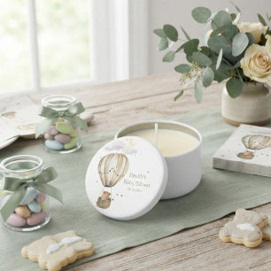 Teddy Bear Neutral We Can Bearly Wait Baby Shower  Mini Candle Favors