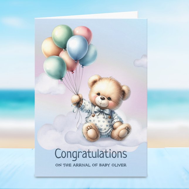 Teddy Bear New Baby Congratulations Card (Creator Uploaded)