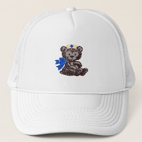 Teddy Bear Nurse Blue Trucker Hat