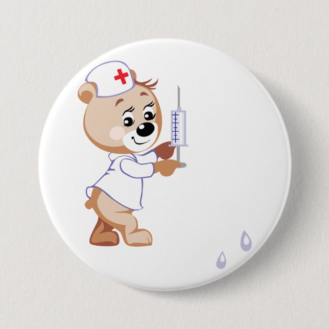Teddy Bear Nurse Button (Front)