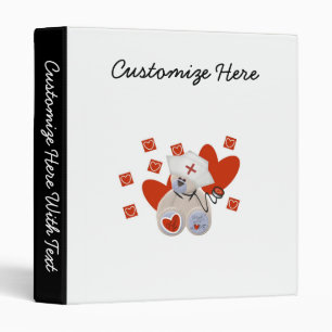 Teddy Bear Nurse Love Tshirts and Gifts Binder