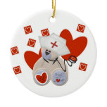 Teddy Bear Nurse Love Tshirts and Gifts Ceramic Ornament