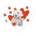 Teddy Bear Nurse Love Tshirts and Gifts Heart Sticker