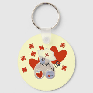 Teddy Bear Nurse Love Tshirts and Gifts Keychain