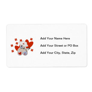 Teddy Bear Nurse Love Tshirts and Gifts Label