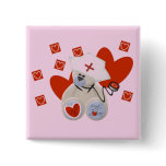 Teddy Bear Nurse Love Tshirts and Gifts Pinback Button